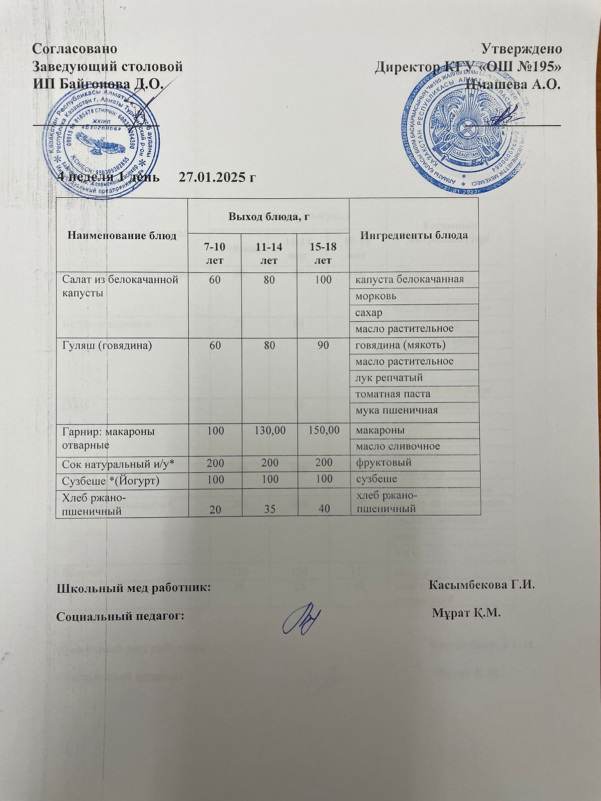 4 апта/ 4 неделя